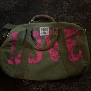 Victoria's Secret Pink and Green LOVE Bag